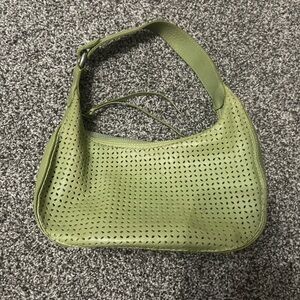 Naturalizer Green Perforated Small Leather Shoulder Bag Purse